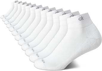 Calvin Klein Women's Athletic Sock - Cushion Quarter Cut Ankle Socks (12 Pack)