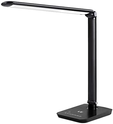 LE Dimmable LED Desk Lamp, 7-Level Brightness Adjustable, Soft Touch Dimmer, Daylight White, Eye Care Natural Light, High Intensity Office Task Lamp for Reading, Study, Computer Work and More (Black)