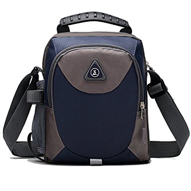 Zipper Pockets Nylon Crossbody Bag for Women Men Travel Messenger Shoulder Bag