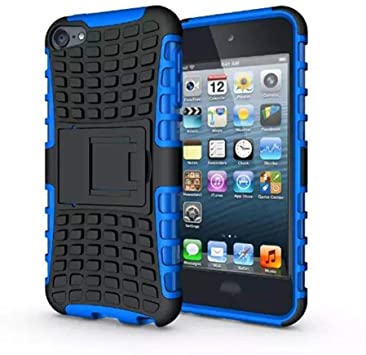 luolnh IPod Touch 5/6 Case, 2 in 1 Hybrid Armor Cover Tough Protective Hard Kickstand Phone Case for Apple iPod touch 5th/6th Generation(Blue)