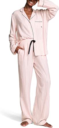 Victoria's Secret Flannel Pajama Set, Long Sleeve Button Down Shirt & Pants Set, Sleepwear for Women (XS-XXL)