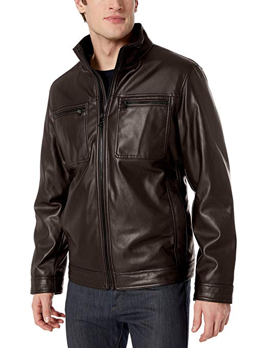 Calvin Klein Men's Faux Leather Classic Jacket