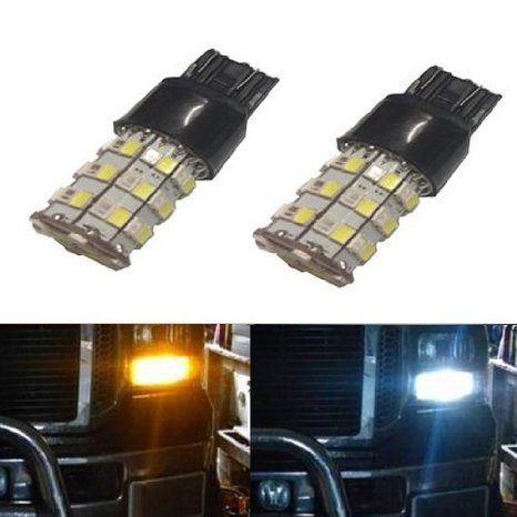 JDM ASTAR Super Bright AX-2835 Chipsets WhiteAmber 7441 7443 7444 Switchback LED Bulbs For Turn Signal Lights