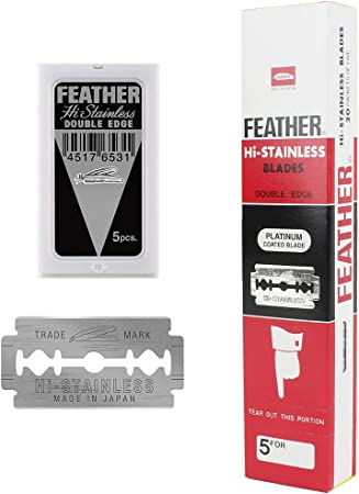 100 Feather Razor Blades NEW Hi-stainless Double Edge with