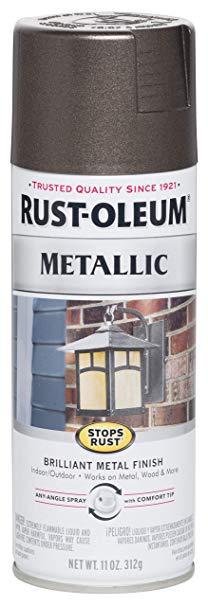 Rust-Oleum 7272830 Stops Rust Metallic Spray Paint, 11 oz, Dark Bronze