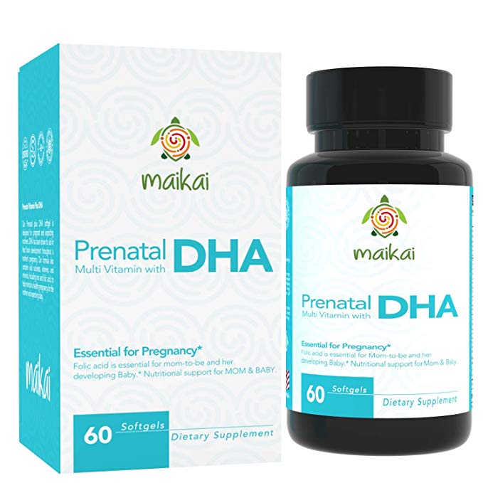 Prenatal Vitamins with DHA and Folic Acid - Dietary Supplement Ideal for Mother and Child – Gluten Free, Sugar Free, Dairy Free and No Artificial Flavors (60)