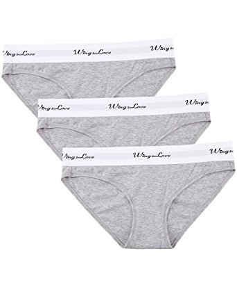 WingsLove 3 Pack Women's Seamless Underwear Cotton Sporty String Bikini Panty