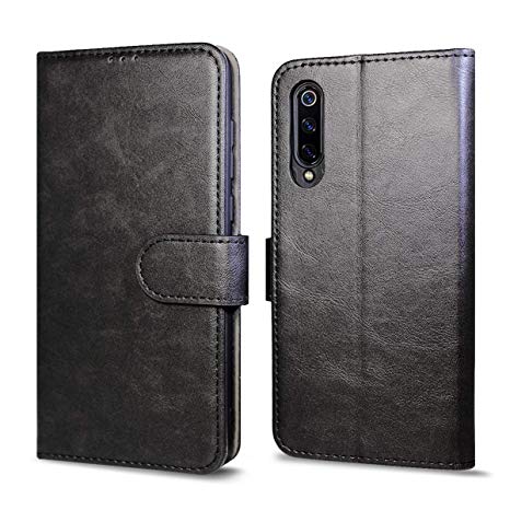 JKase Xiaomi Mi 9 Case, Protective Shock Proof Magnetic Leather Flip Viewing Stand Wallet Case with Card and Money Slots for Xiaomi Mi 9