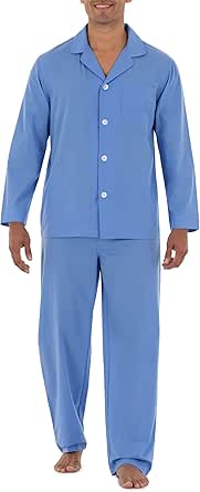 Fruit of the Loom Men's Long Sleeve Broadcloth Pajama Set