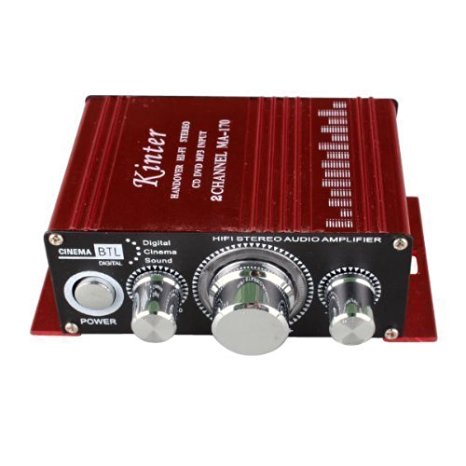 Yansanido Kinter MA170 12V 2 Channel Mini Digital Audio Power Amplifier For MP3 or Car (Red)