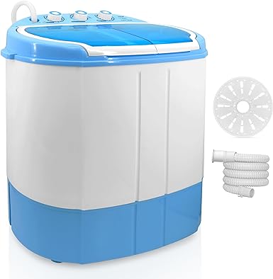 Washing Machine Portable 2-in-1 & Spin-Dryer - Convenient Top-Loading Easy Access, Energy & Water Efficient Design, Ideal for Smaller Loads - No Special Parts or Plumbing Required -2 FT Drainage Hose