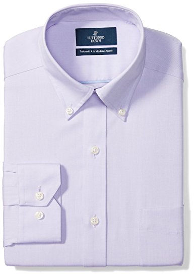 Buttoned Down Men's Tailored Fit Button-Collar Solid Non-Iron Dress Shirt