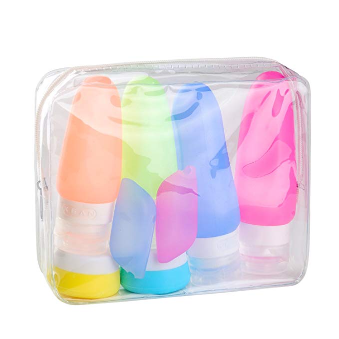 8 Pack Leakproof Silicone Travel Bottles, Various Sizes Refillable Travel Containers, Silicone Travel Tube Sets For Toiletries Cosmetic