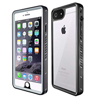 MixMart Waterproof Case for iPhone 6 Plus/6s Plus Full Body Protective Clear Case with Screen Protector IP68 Certified Shockproof, Black