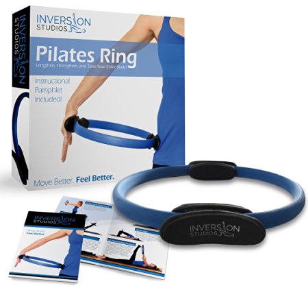 Pilates Ring - Best Magic Circle for Resistance Toning in Pilates & Yoga - Perfect for Fitness Training - Includes Instructional Pamphlet and Video Access - Inversion Studios