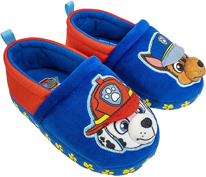 Paw Patrol Toddler Slippers,Chase Marshall,Skye Everest Plush Slipper, Toddler Size 5/6 to 11/12