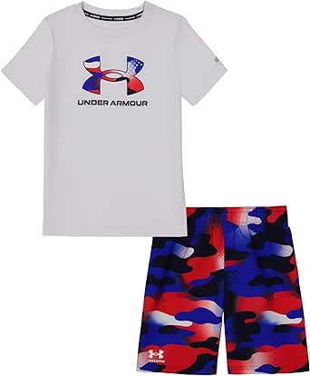 Under Armour Boys' Swim Volley Set, Sleeve Shirt & Matching Shorts, Lightweight & Breathable