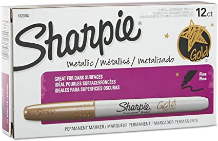 Sharpie 1823887 Metallic Permanent Markers Gold Dozen