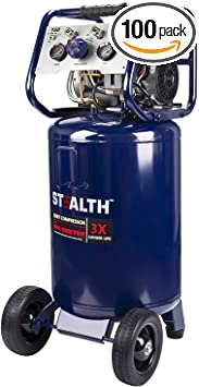 STEALTH Air Compressor, Ultra Quiet, Oil-Free and Long Life Cycle,1.8 Hp 20 Gallon Compressor with Large Rubber Wheels (Blue, SAQ-12018)