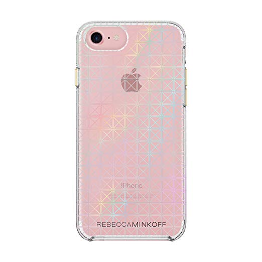 Rebecca Minkoff iPhone 7 Case, Double Up Designer Phone Case [Shock Absorbing] fits iPhone 7 - Stud Print/Holographic Foil