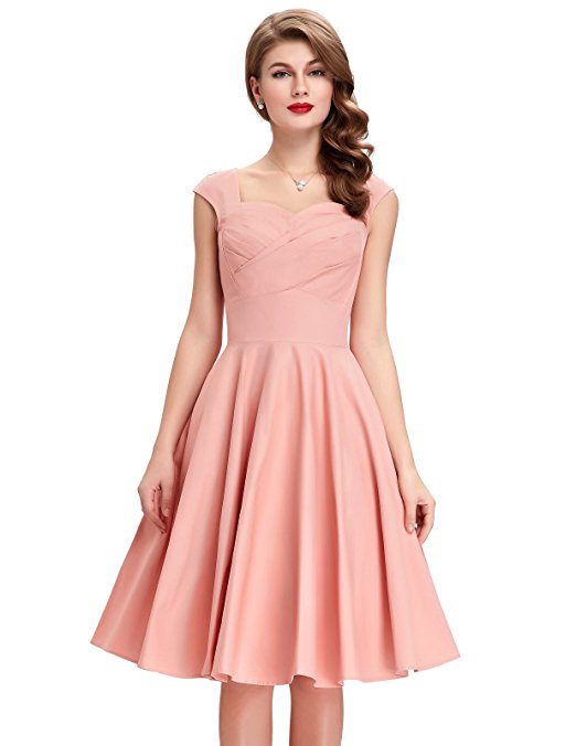 Sweetheart 50s Retro Swing Dresses for Women BP187 (Multi-Colored)