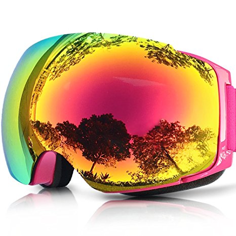 ZIONOR Lagopus X4 Ski Snowboard Goggles Anti-fog Magnet Lens-swapping Tech 100% UV400 Protection Smooth Air-flow Panoramic View Adjustable Strap for Skiing Snowboarding Unisex