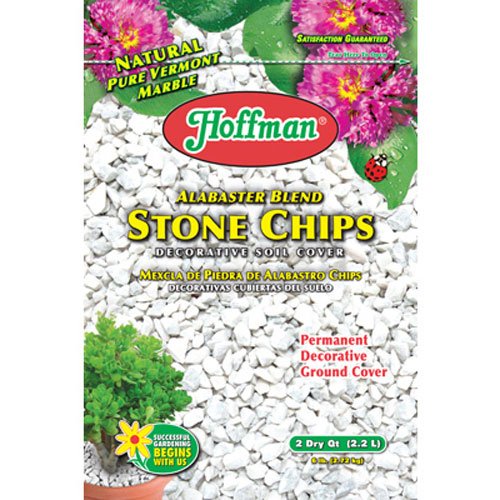 Hoffman 14102 Decorative Soil Covers Alabaster Blend Stone Chips, 2 Quarts