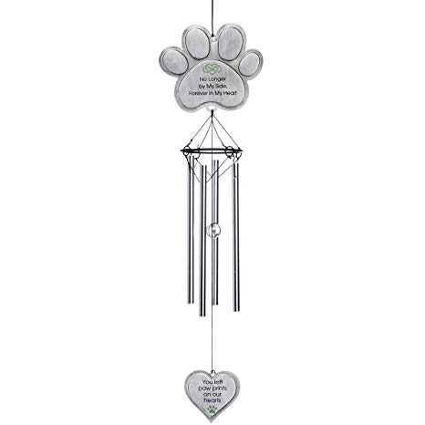 Pet Memorial Wind Chimes | Sympathy Gift and Remembrance Gift for Loss of Dog or Cat | Powder Coated Metal Cast for Indoor or Outdoor Use | Alternative to Memorial Stones or Picture Frames