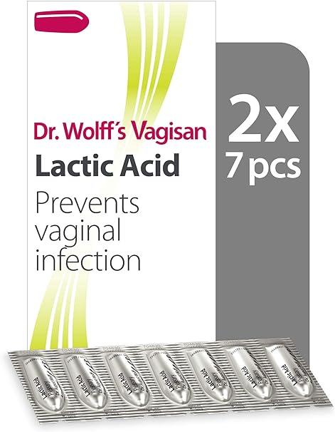 Dr. Wolff`s Vagisan Lactic Acid Helps to Prevent Vaginal Infection | Daily Vaginal Health and Intimate Hygiene | Also During Pregnancy and Breastfeeding | 2X 7pcs