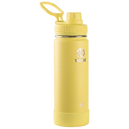 Takeya 51159 Actives Insulated Stainless Steel Bottle w/Spout Lid, 18 oz, Canary