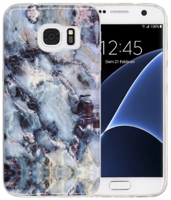 Galaxy S7 Case, A-Focus Marble Pattern Cute Creative Soft Gel TPU Cover Case for Samsung Galaxy S7 (Gray)