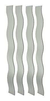 Mirrotek Set of 4 Wavy Strip Decorative Customizable Wall Mounted Mirrors, 60" H x 28" W