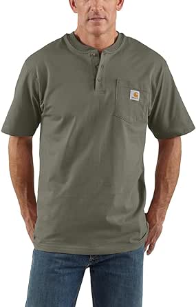 Carhartt Men's Loose Fit Heavyweight Short-Sleeve Pocket Henley T-Shirt