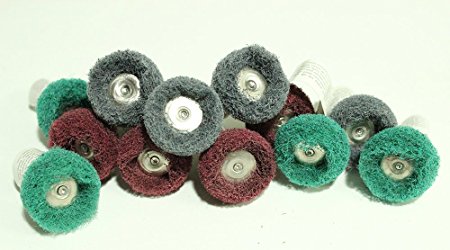 12pc POLISHING 1" ABRASIVE WOOL BUFFING WHEELS BRUSHES FOR DREMEL TOOLS 150/240/300 GRIT