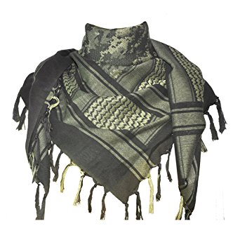 Explore Land 100% Cotton Military Shemagh Tactical Desert Keffiyeh Scarf Wrap