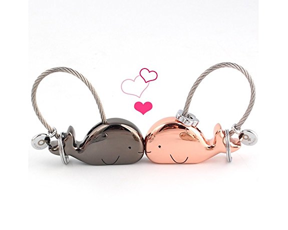MILESI Sweet Kissing One Pair of Whale Couple Keychain Valentine's Day Gift