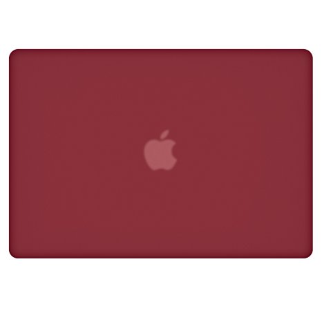 MacBook-Air-13, RiverPanda Lightweight Ultra Slim Rubber Coated Hard Case Cover With Keyboard Skin for MacBook Air 13-Inch (A1369/A1466) - Wine Red