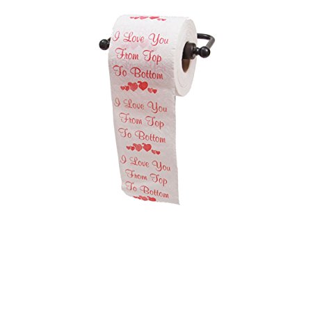 JustPaperRoses® "I Love You from Top to Bottom" (trademark) Toilet Paper Gift, GREAT for VALENTINES DAY!