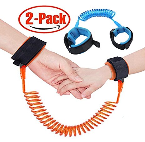 HIG Anti Lost Wrist Link for Child & Babies Toddler Safety, Harnesses & Leashes Walking Hand Belt Straps (4.9ft Blue   8.2ft Orange)