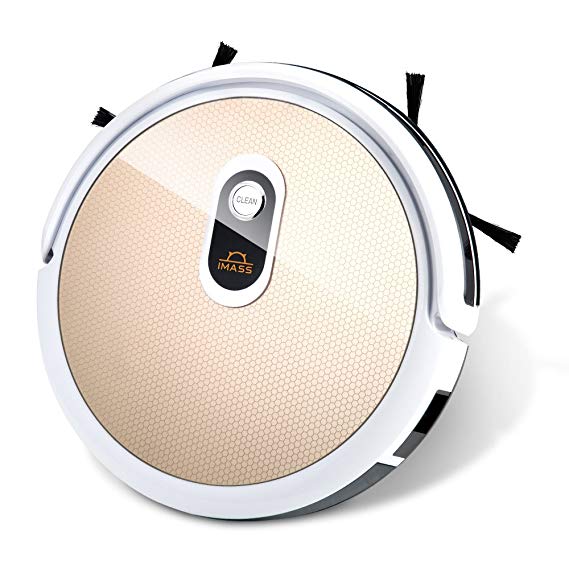 Robot Vacuum Cleaner and Mop IMASS A3-WGD Robot Cleaner with Wi-Fi Connectivity App Control Auto Charge Home Cleaning for Pet Hair, Dirt, Stains, Carpet, Hardwood and Tile Floor (Gold-01)