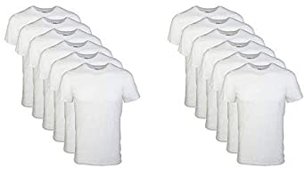 Gildan Men's Crew T-Shirt 6 Pack, White, Medium Men's Crew T-Shirt 6 Pack, White, Large