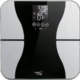 Smart Weigh Body Fat Digital Precision Scale with Tempered Glass Platform Eight User Recognition and 440 lb Weight Capacity Measures Weight Body Fat Water Muscle and Bone Mass