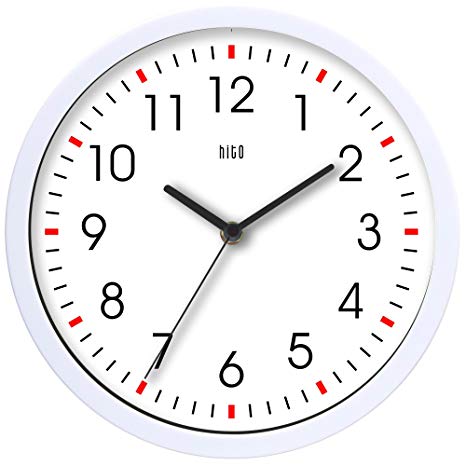 HITO Modern Colorful Silent Non-ticking Wall Clock- 10 Inches (White#2)