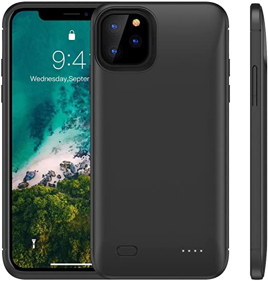 Battery Case for iPhone 12/12 Pro(6.1 inch), [7200mAh] Portable Charging Case Rechargeable External Battery Pack Protective Extended Battery Backup Charger Case for iPhone 12/12 Pro(XDL-640MW)-Black