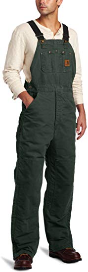 Carhartt Men's R27 Sandstone Duck Bib Overall - Quilt Lined