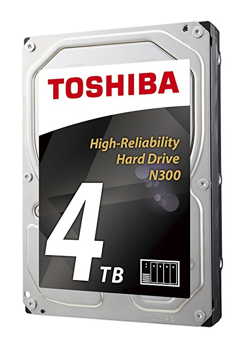 Toshiba America Electronic Components N300 4TB NAS 3.5" Internal Hard Drive- SATA 6 Gb/s 7200 RPM 128MB (HDWQ140XZSTA) 4000 3.5 Internal Bare/OEM Drive