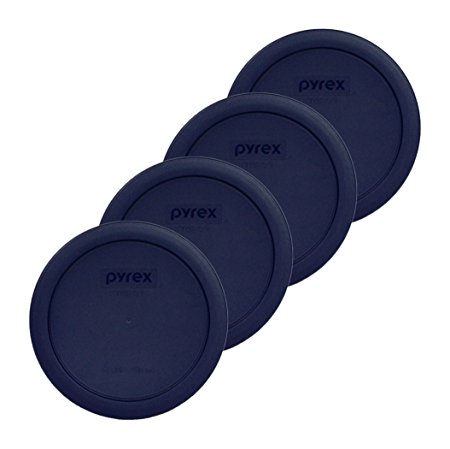Pyrex Blue 4 Cup Round Plastic Cover #7201-PC 4-Pack