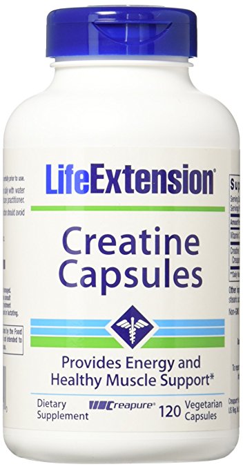 Life Extension Creatine Vegetarian Capsules, 120 Count