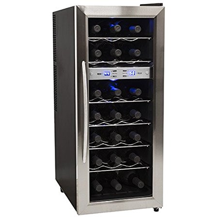 EdgeStar 21 Bottle Freestanding Dual Zone Stainless Steel Wine Cooler