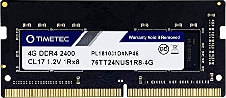 Timetec Hynix IC 4GB Compatible for Synology NAS DiskStation DS1618 , DS1819 , DS2419  DDR4 2400Mhz PC4-19200 1.2V Non-ECC Unbuffered 260 Pin SODIMM RAM Upgrade (Equivalent to Synology D4NESO-2400-4G)